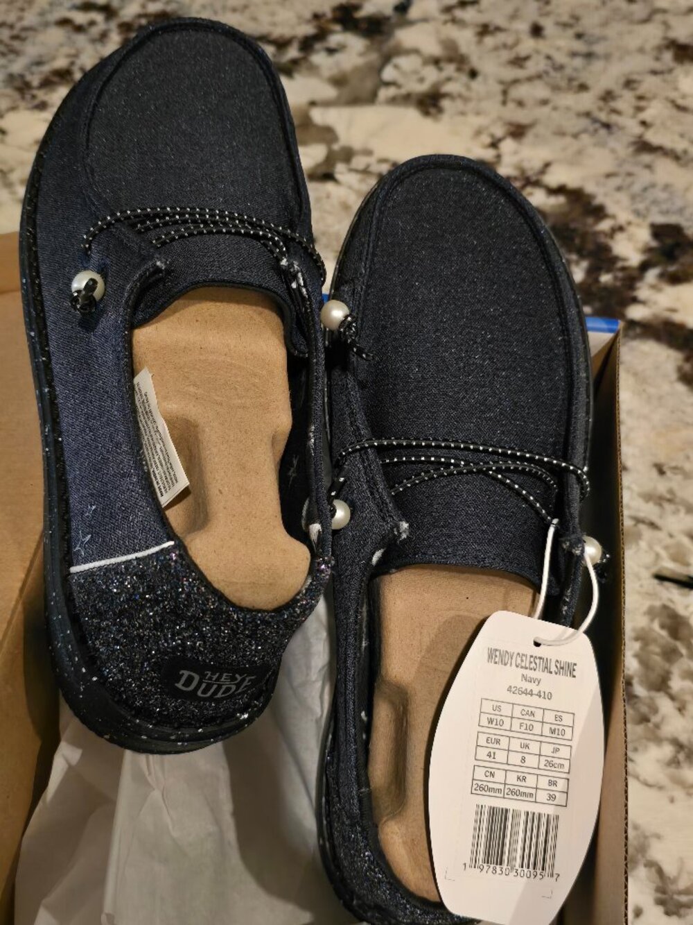 Hey Dude Wendy Celestial Shine, Navy, Size 10 Womens - BRAND NEW
